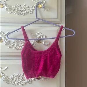 Garage Fuzzy Pink Tank Top